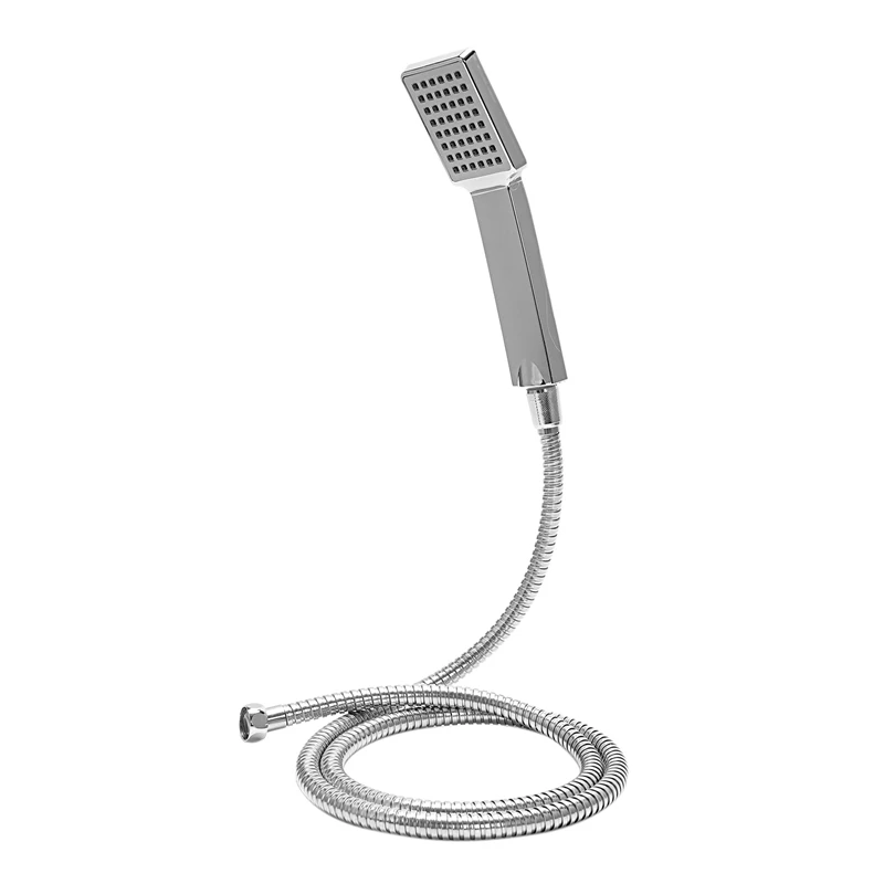 

Square Handheld Shower Head +Holder+1.5M Stainless Steel Hose High Pressure Bathroom Shower Heads Set Spray Head