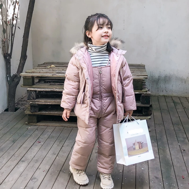 Детский Пуховый комбинезон для мальчиков и девочек; пальто; детская зимняя однотонная теплая куртка с капюшоном и длинными рукавами; комбинезоны; Верхняя одежда; пальто; комбинезон