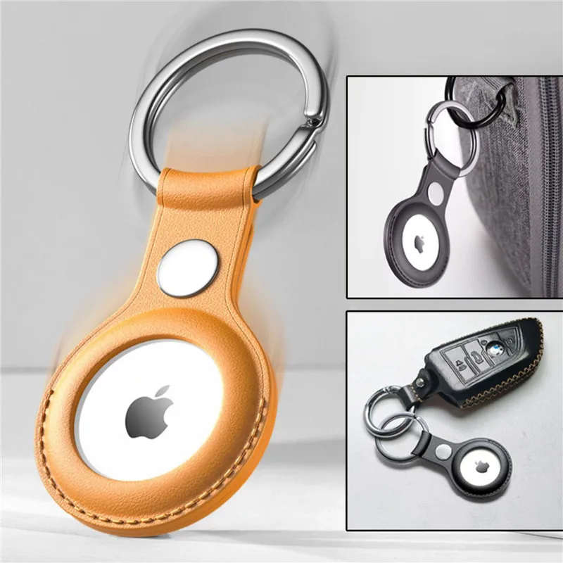 

Leather Case Cover For Apple Airtags Silicone Accessories Protective Sleeve Protector Tracker Anti-lost Device soft shell