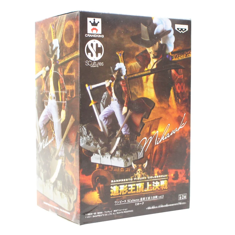 In Color Box Скульптуры Большой одна деталь фигурка игрушка Дракула Mihawk модель куклы с мечом аниме Brinquedos для детей - Цвет: In Color Box
