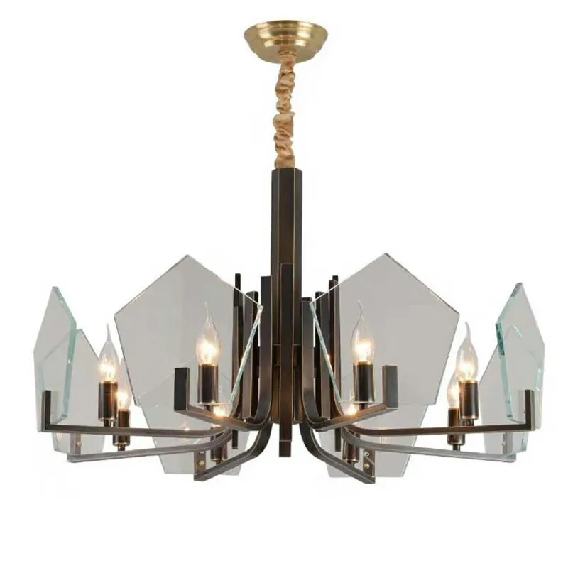 

All copper postmodern light luxury personality creative bedroom living room dining room villa model room simple chandelier