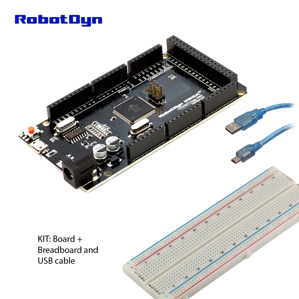 RobotDyn Мега 2560 R3 CH340G-ATmega2560-16AU, MicroUSB. Совместим с Arduino Mega 2560. С Загрузчиком - Цвет: KIT 1