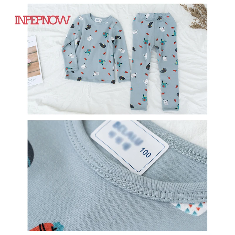 2019 Мультяшные рождественские пижамы детские для мальчиков теплые девочек ночная