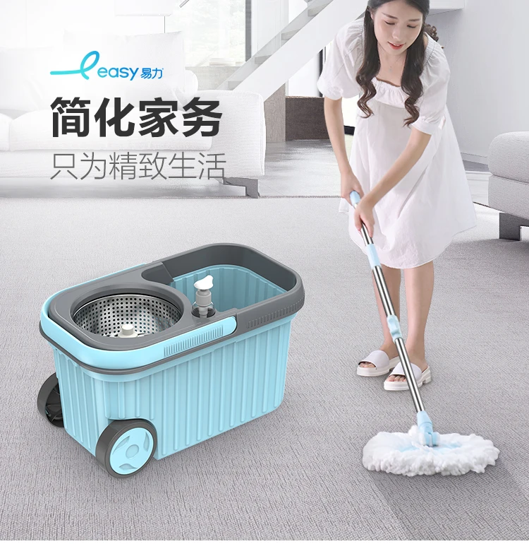 

Hand-free mop swivel universal single barrel home lazy mop bucket tow a mop net mopping artifact