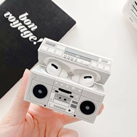 3d cute speaker vintage tape recorder player for airpods 1 2 3 pro charging soft silicon cover wireless bluetooth earphone case