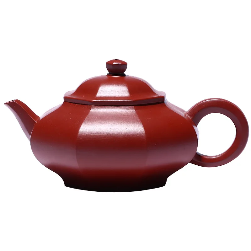 

Yixing purple clay pot raw ore Dahongpao six square virtual flat tea set gift