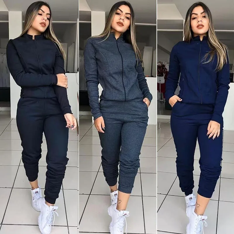 

2020 New explosions women tracksuit Europe and the United States Women's Street Fashion Casual Set Of Two Sets Tracksuit Women