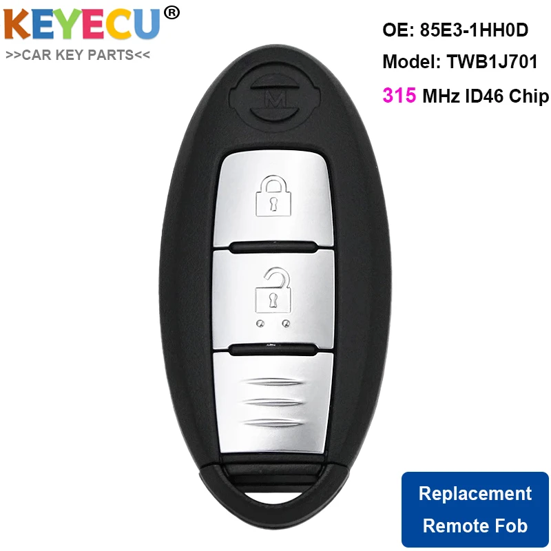 Автомобильный смарт ключ KEYECU с дистанционным управлением для Nissan Micra K13 March Leaf Fob 2