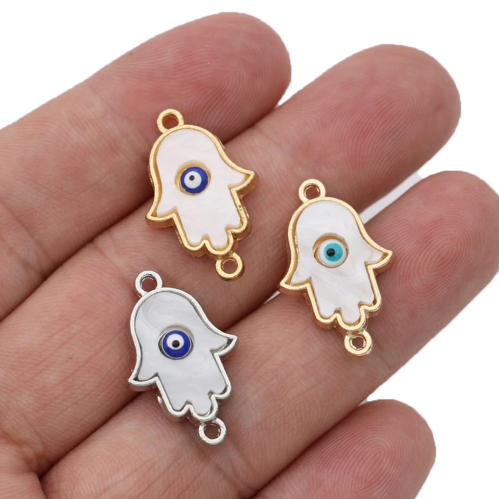 5 шт. Позолоченный Хрустальный Фатима для рук сглаза очаровательные разъемы