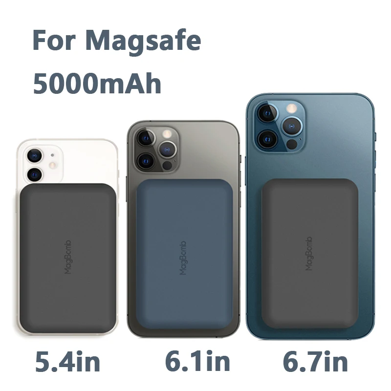 

Магнитное Беспроводное зарядное устройство для Magsafe, портативный внешний аккумулятор для iphone12 12pro Max, ультратонкий внешний вспомогательный ...