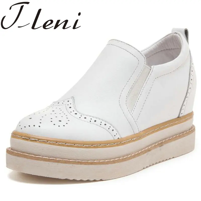 Сезон весна осень Обувь из натуральной кожи на толстой подошве Спортивная обувь