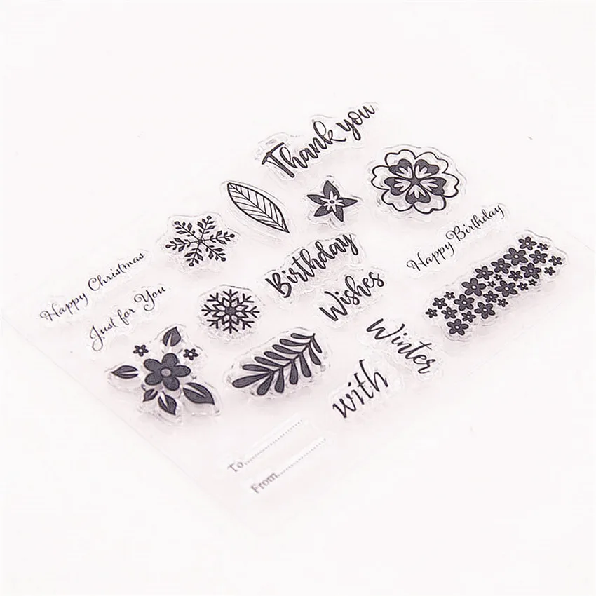 11x8cm Hot flower leaves Transparent Clear Stamps / Silicone Seals Roller Stamp DIY scrapbooking photo album/Card Making | Дом и сад
