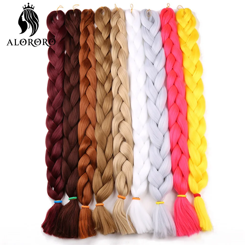 Alororo Synthetic Jumbo Braid Hair 82 Inch African Fake Hair High Temperature Fiber Braiding Hair Extensions for Women