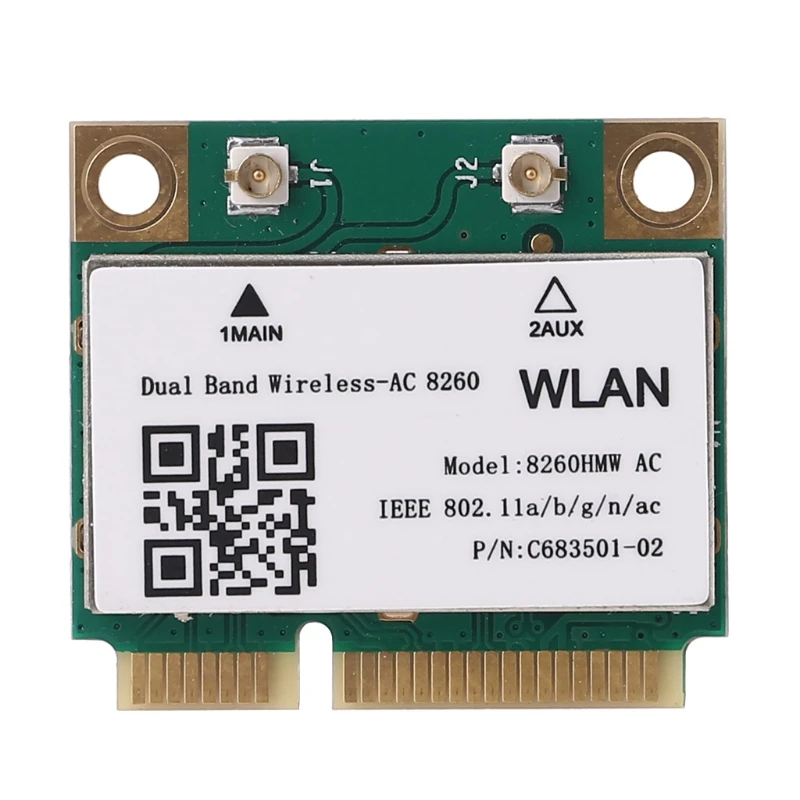

8260HMW AC Dual Band 2.4G+5G Mini PCIe Wlan Wifi Card Bluetooth-compatible Wireless Card 802.11Ac 867Mbps for Laptop