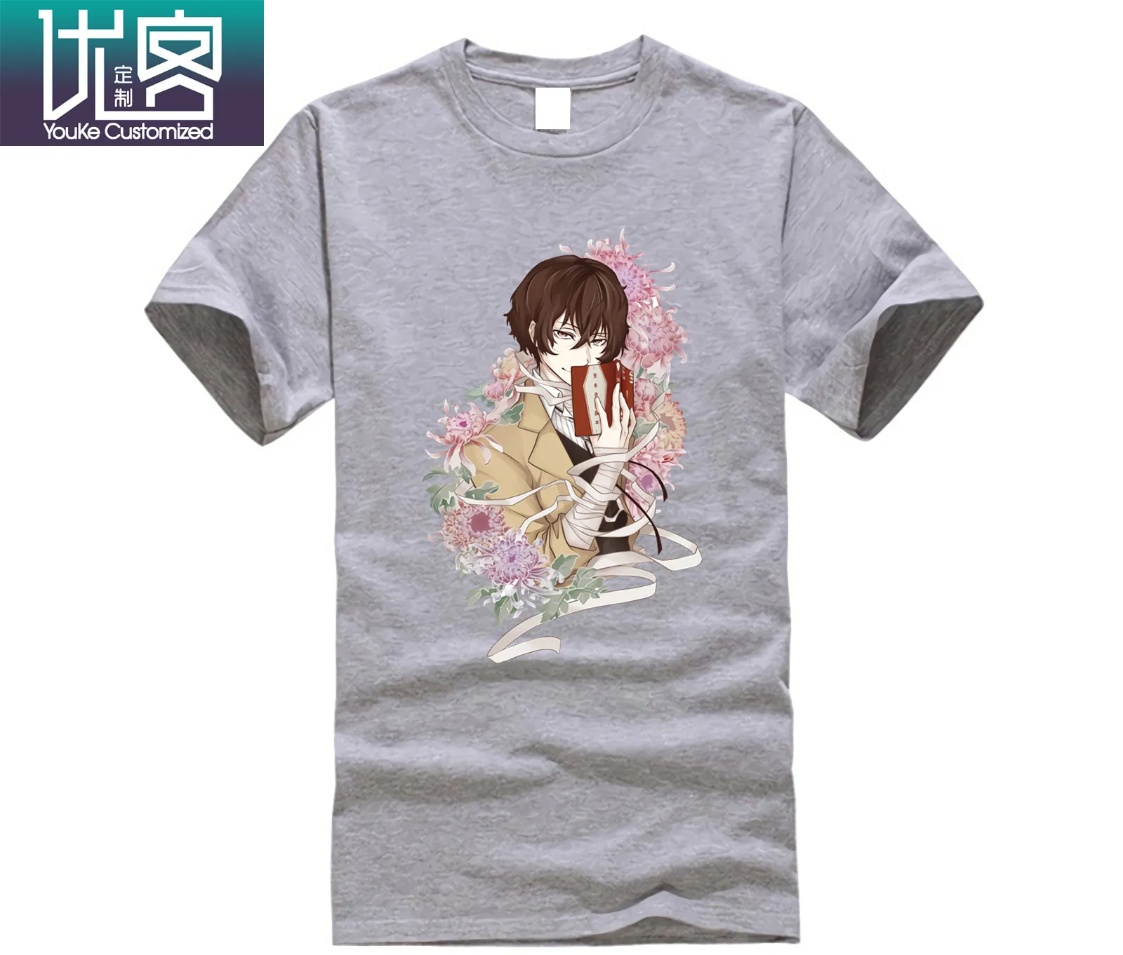 Мужские футболки Dazai Bungo Stray Dogs потрясающие с коротким рукавом и принтом из