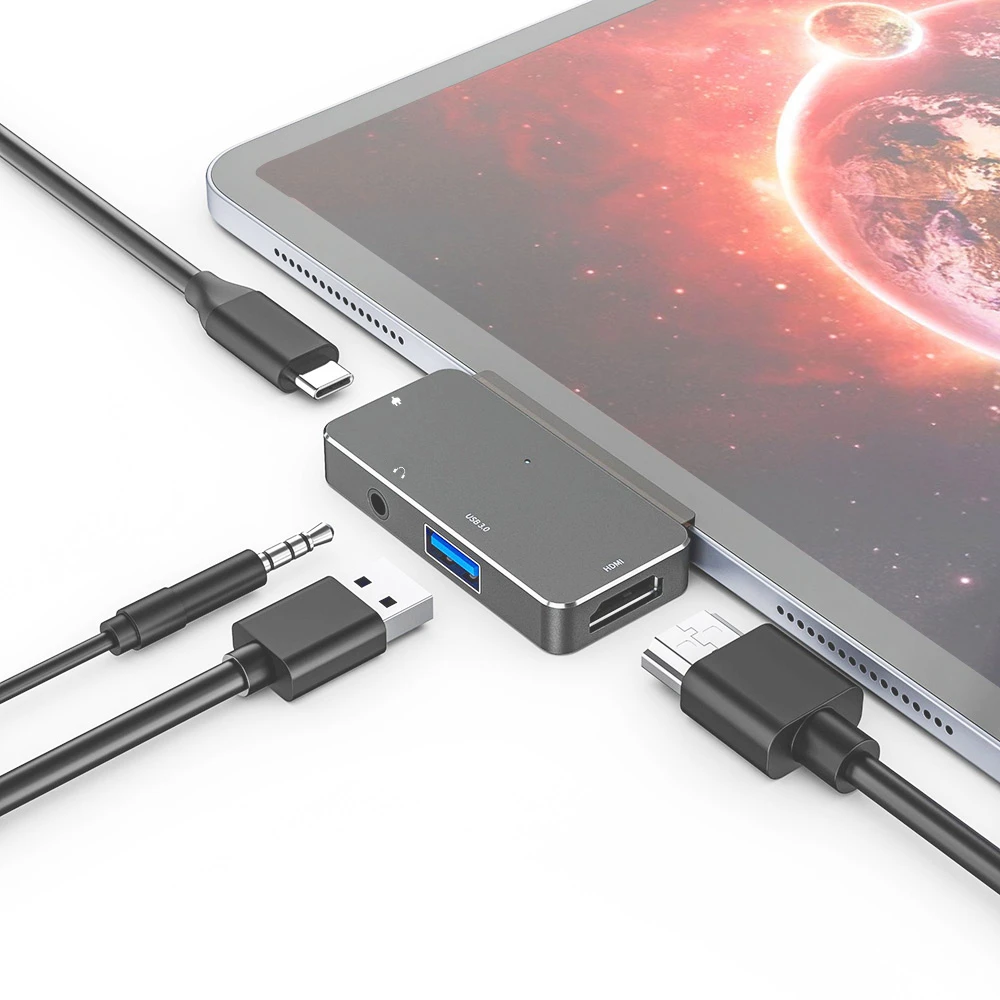 4  1    Pad Pro MacBook Pro USB C   C  4K HDMI- + AUX 3, 5  jack + USB3.0 + Pd Hub