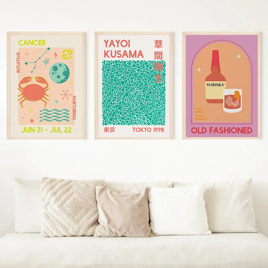 Абстрактные плакаты Матисса, печати коктейлей, водки, зодиакальной астрологии, картины на холсте, скандинавское искусство на стену, изображения для дома в гостиной.