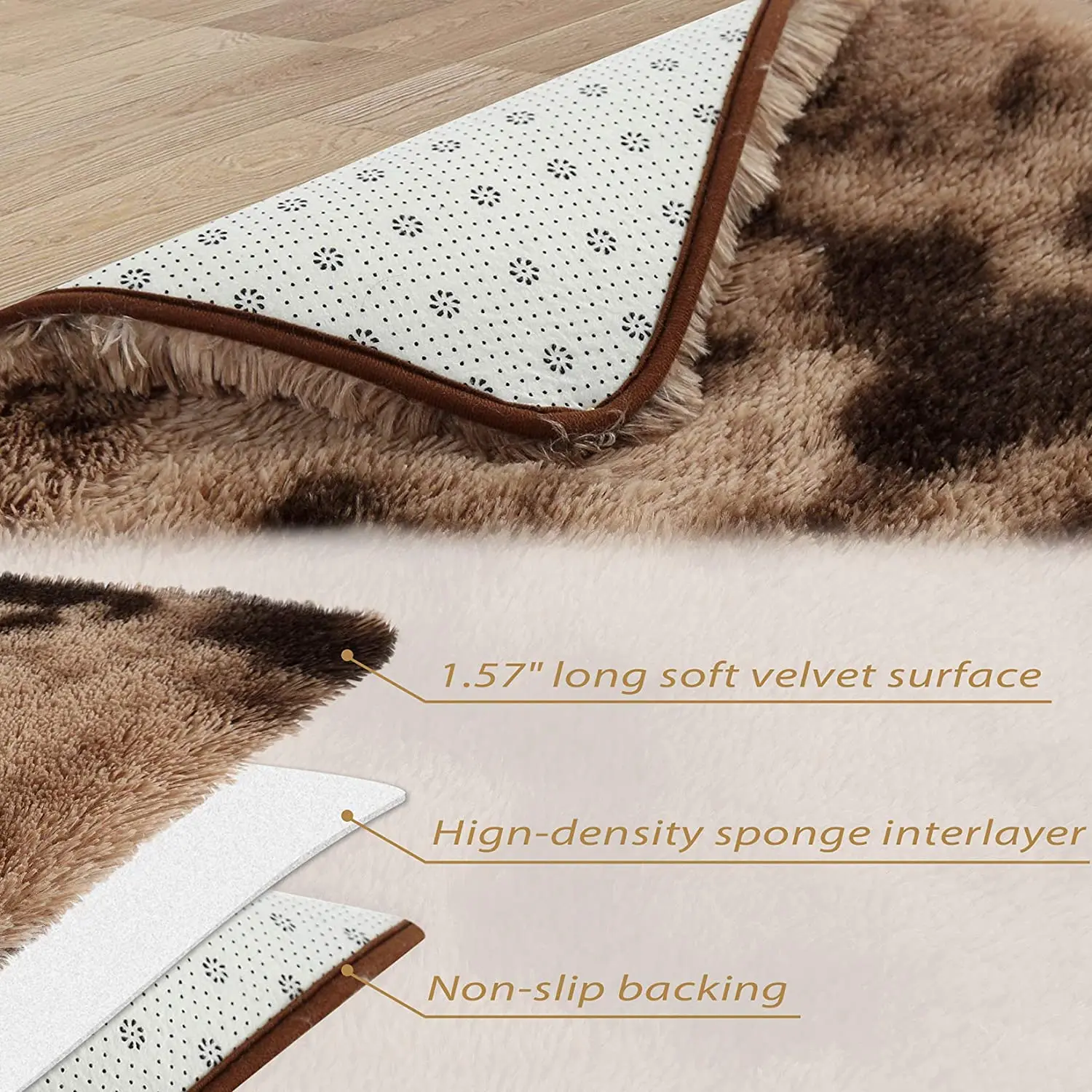 

Plush Carpet for Living Room Fluffy Rug Thick Bed Room Carpets Anti-slip Floor Gray Soft Rugs Tie Dyeing Velvet Kids Room Mat