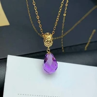 shilovem 18k yellow piezoelectric amethyst pendants fine jewelry women trendy no necklace classic new gift mymz12 518 50hby