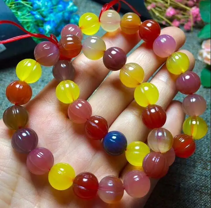 

Natural Colorful Tourmaline Crystal Beads Woman ONE Bracelet AAA 8.5-9.5 mm
