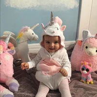 cute 3d unicorn baby girl clothes kids girls romper cotton hoodies costume jumpsuit outfits hooded clothing