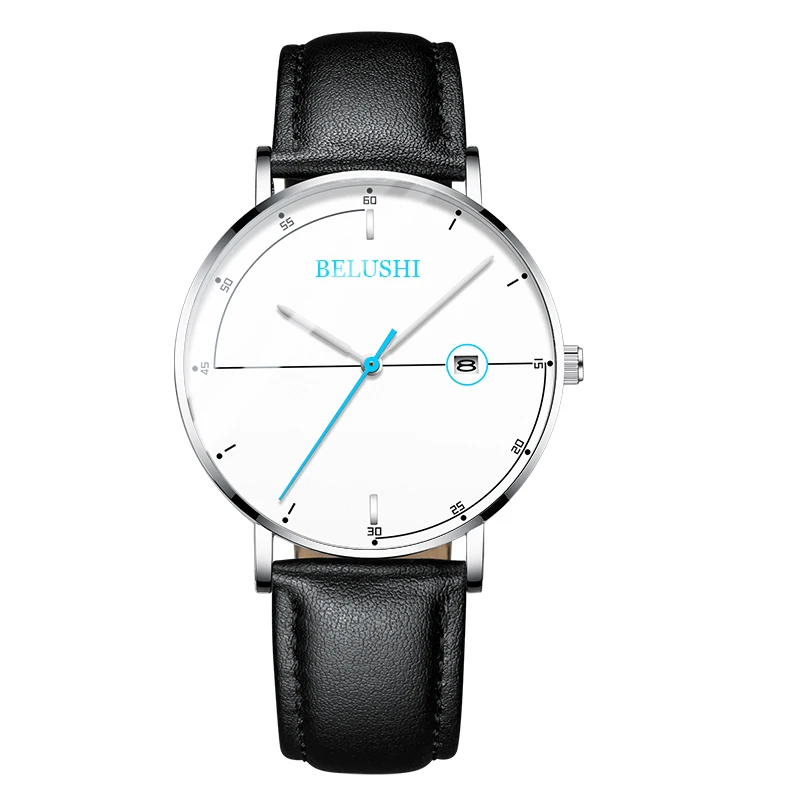BELUSHI часы для мужчин Relojes Hombre 2020 простые Бизнес Мужские классический кожаный
