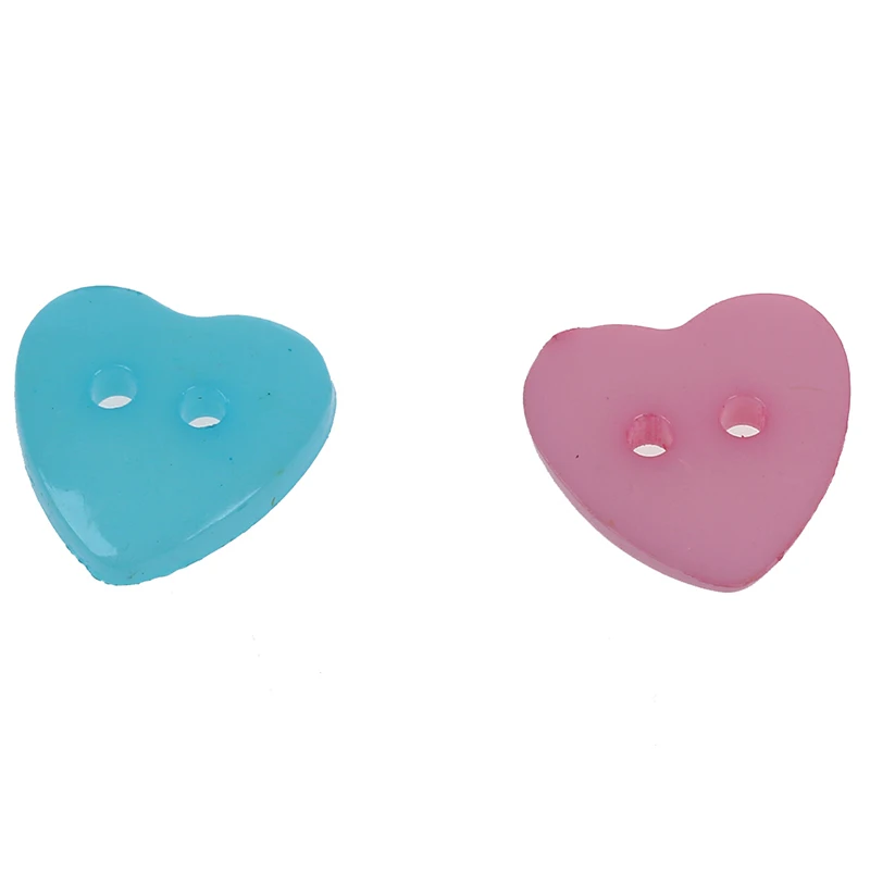 100X пластиковые пуговицы с двумя отверстиями в форме сердца для шитья | Дом и сад