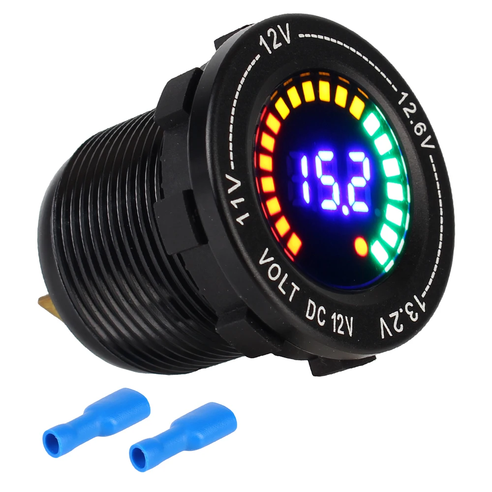 

Цифровой Вольтметр Для Мотоциклов, Автомобилей, Лодок - 12В Постоянного Тока, Цветной Экран, Алюминиевый Сплав
