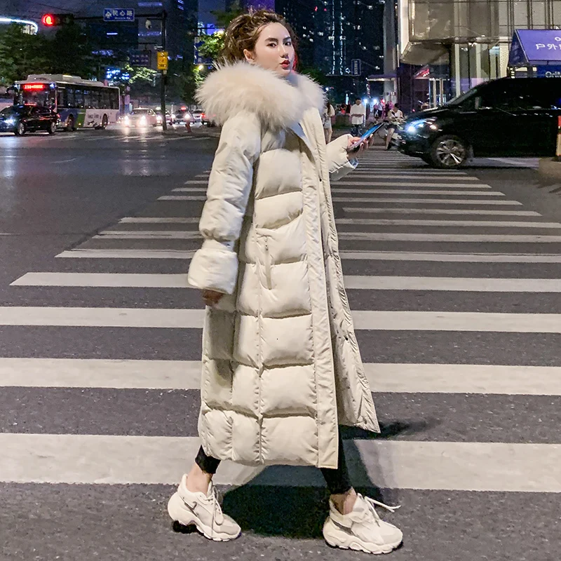 

Oversize Winter Puffer Jacket For Women Outerwear Womens Parkas Fur Hooded Cotton Padded Female Coat Warm Outwear Hood Snow Wear