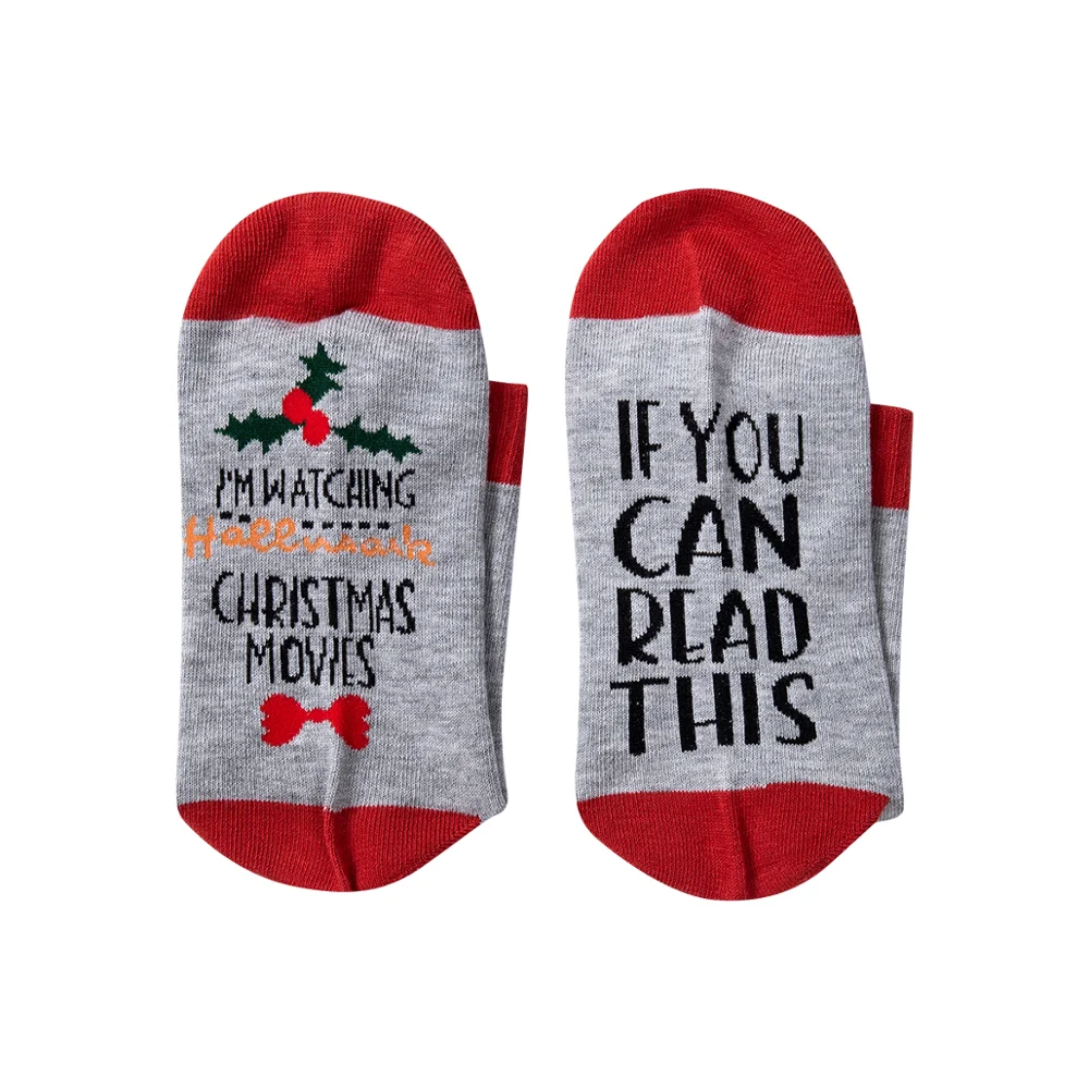 New Custom Wine Socks If You Can Read This Christmas Watching Movies Autumn Spring Winter Halloween Sock Year Gift | Женская одежда