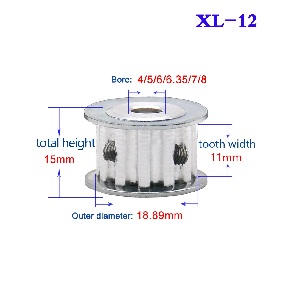 XL12T синхронное колесо/зубчатый шкив без ступенчатого готового отверстия с винтом