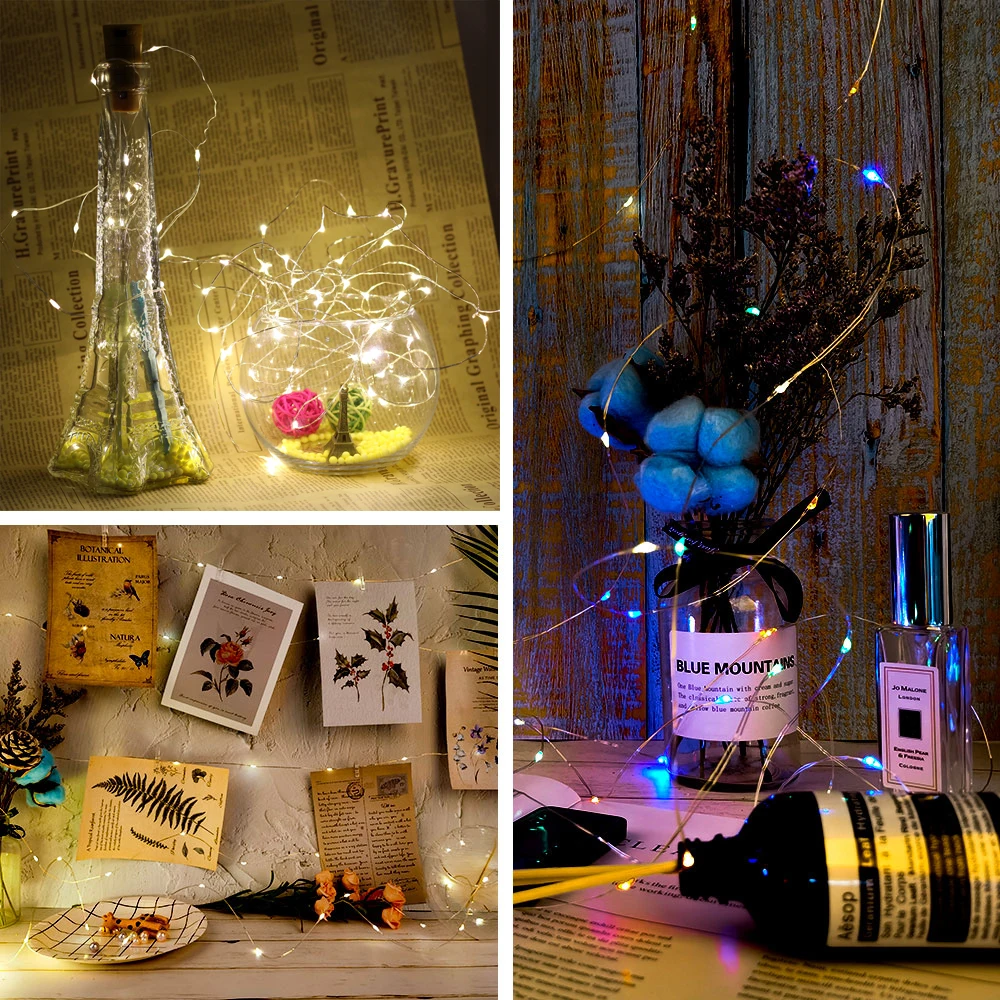 50/100/200 LED USB/Battery String Copper Fairy Lights Christmas Garland Remote Control Timing Lamp Wedding Party Garden Home Dec | Лампы и