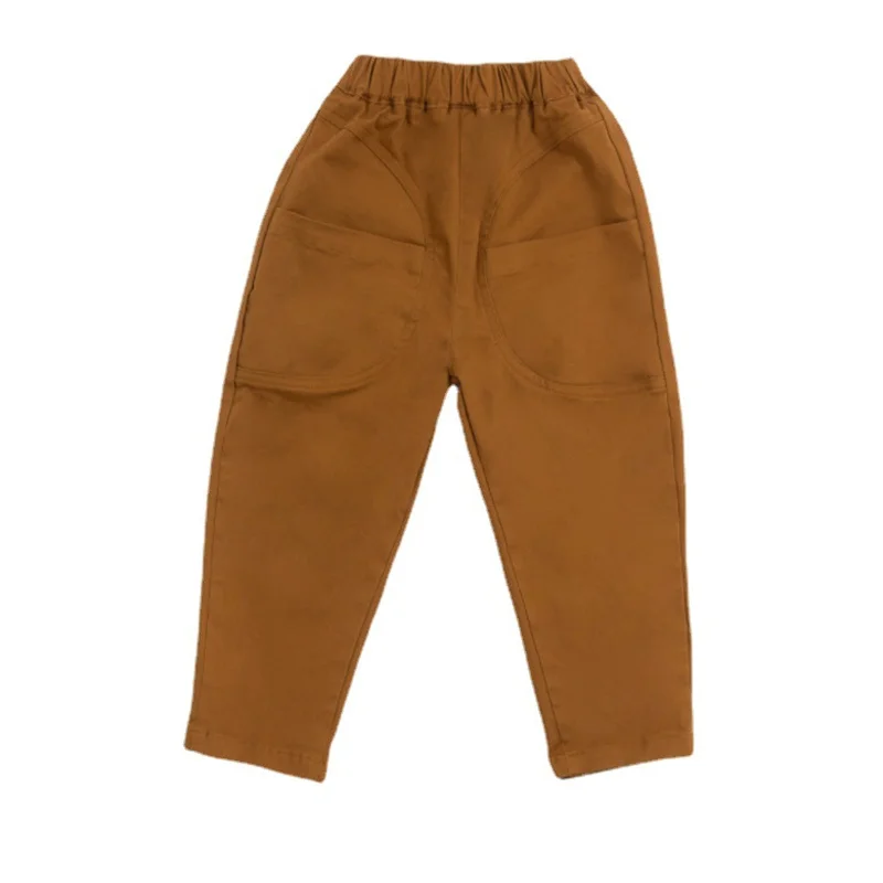 

Spring Autumn unisex solid color casual trousers korean style boys and girls cotton all-match pants