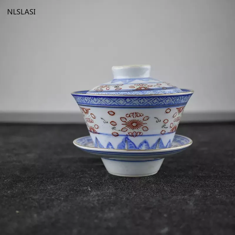 

Чашка для чая в стиле ретро Jingdezhen керамический гайвань, чайная чаша ручной работы, аксессуары для китайского чая, посуда для напитков, индив...