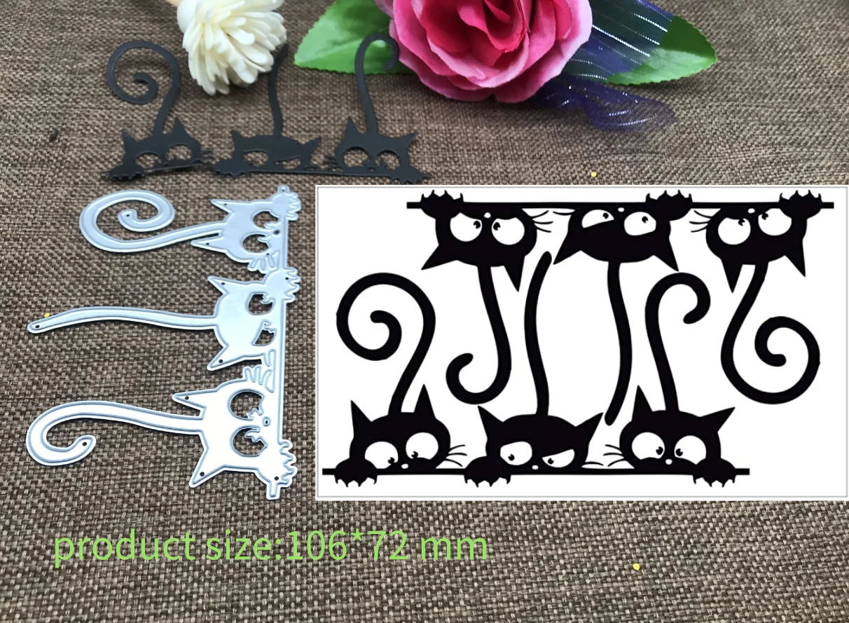 

Metal cutting dies cut die Lovely Three Cats Animalt decoration Scrapbook paper craft knife mould blade punch stencils dies