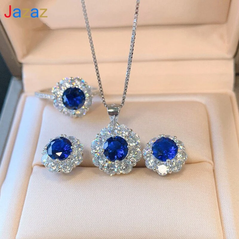 

Jazaz 100% 925 Твердые бриллиантовые кольца, серьги, подвеска, ожерелье B0151