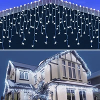 christmas lights 220v droop led festoon curtain waterfall lights street garlands for new year house garden eaves outdoor decor