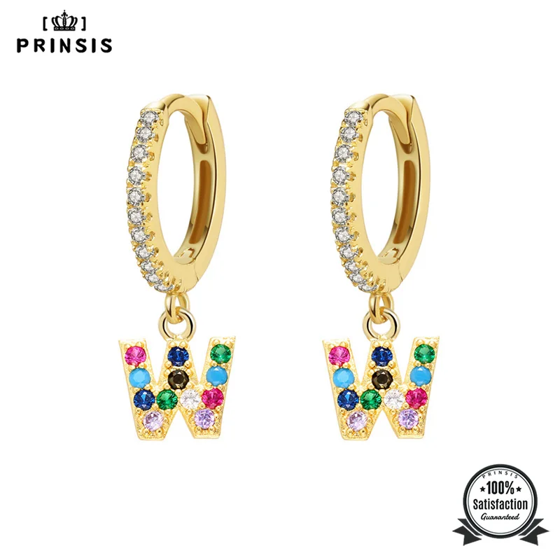 Модные милые серьги с надписью A z 2020 маленькие золотые кольца кристаллами для
