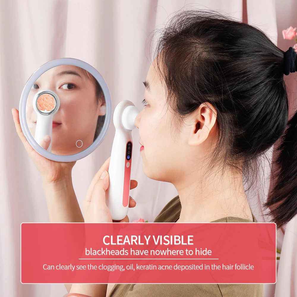 USB Visual Blackhead Remover Deep Nose Vacuum Suction Cleaner Pore Pimple Acne Removal N Times Magnification Tools | Красота и