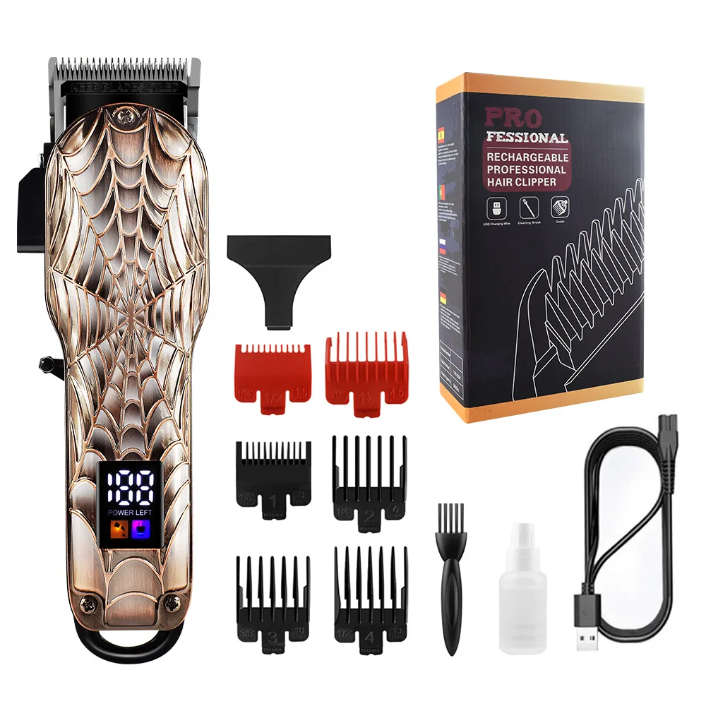 

Hair clipper spider electric man fader charging adult children general professional electric hair trimmer for men LCD display