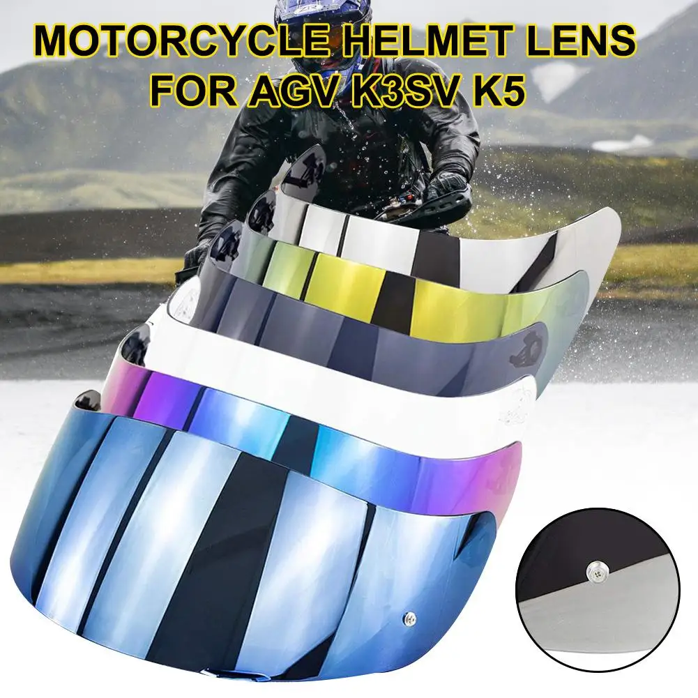 

Motorcycle Full Face Helmet Goggles Lens Visor with Pin Lock for AGV K1 K3SV K5