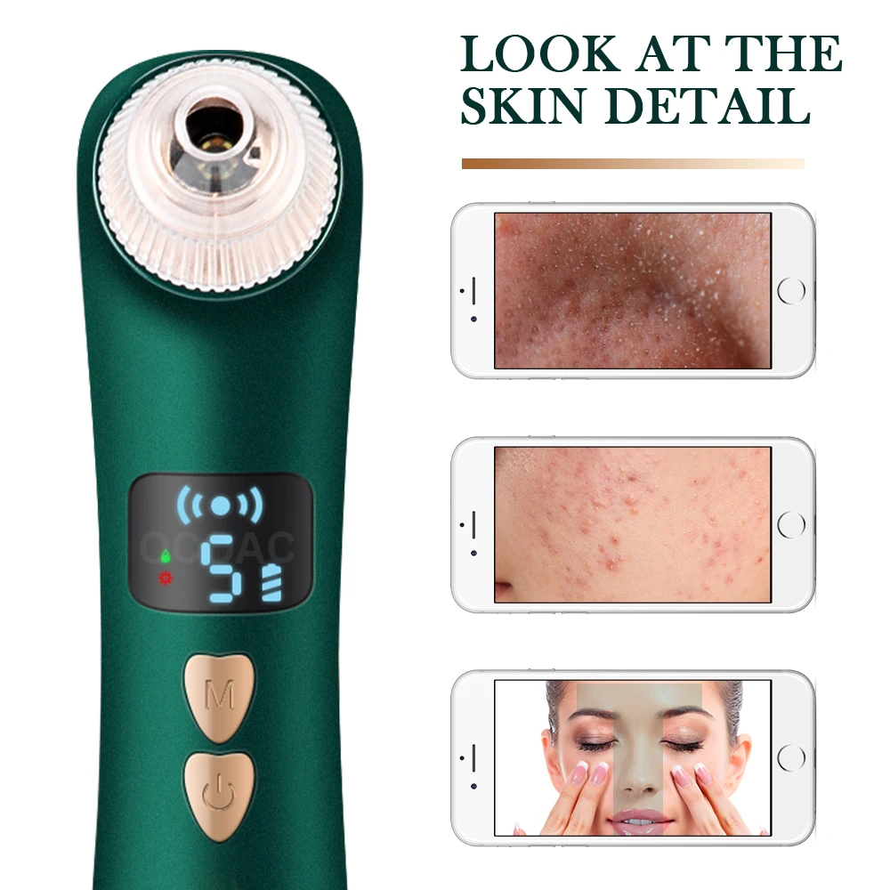 

Blackhead Remover Vacuum Visible Pore Cleaner HD Camera Hot Compress Facial Cleansing Comedone Acne Extractor Beauty Device