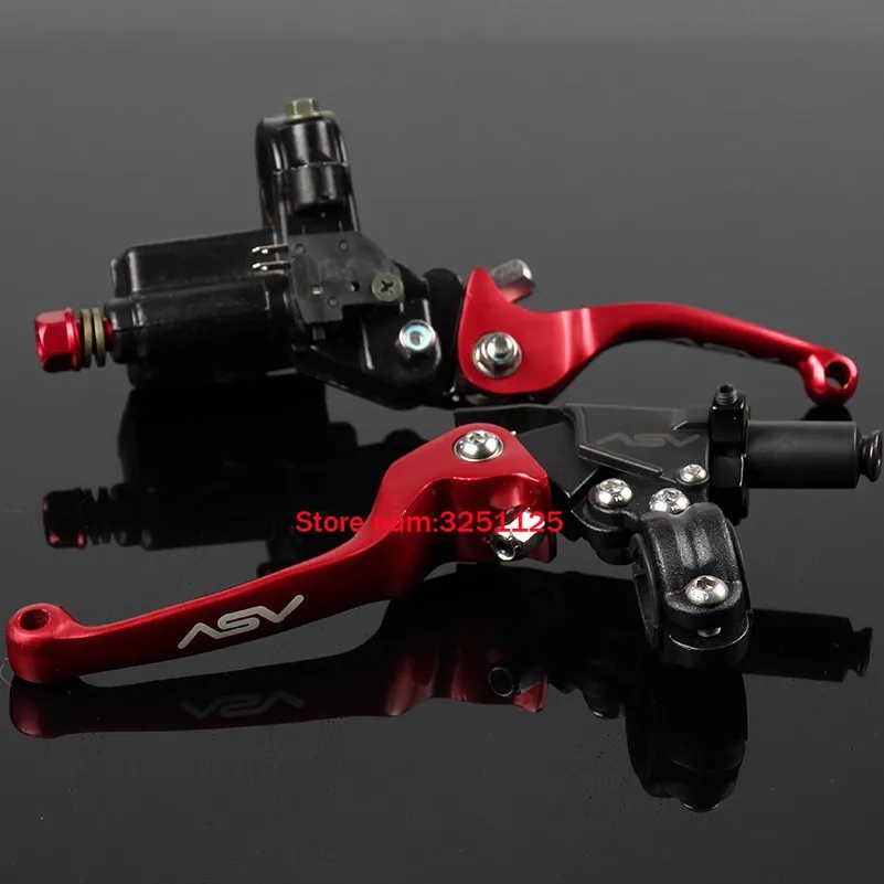 

ZSDTRP 22mm Universal Adjustable ASV Red/Blue/Black Folding Brake Clutch Levers for Pit Bike Dirt Bike Motocross Motorcycle ATV