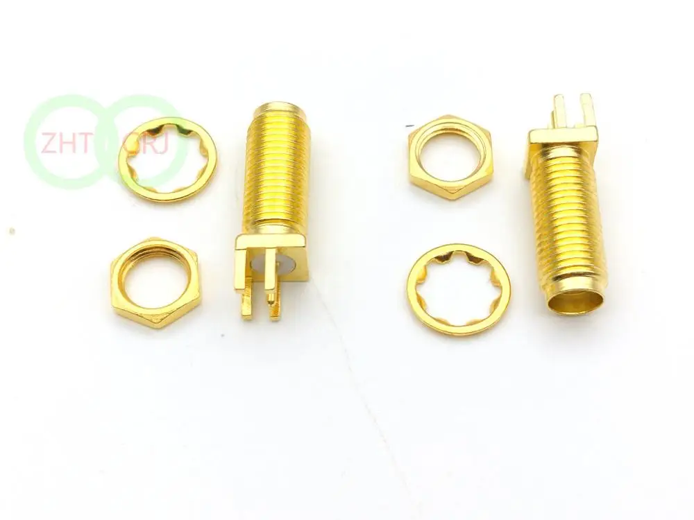 

SMA female nut bulkhead solder deck PCB clip edge mount RF connector 15mm New