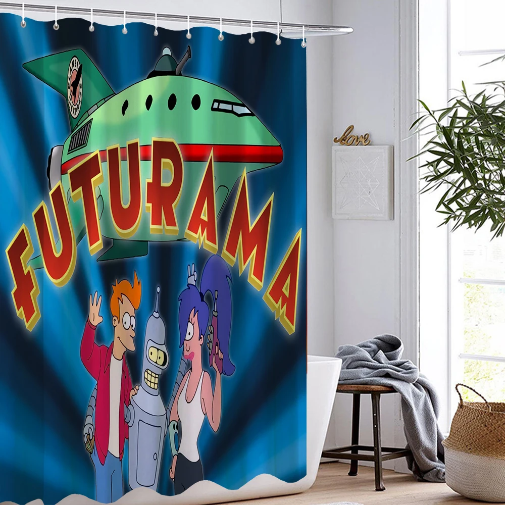 Занавеска для душа Летающий из будущего комедия штора полиэстера с мультяшным