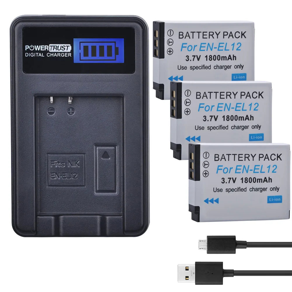 3Battery and Charger 2 шт. EN-EL12 ENEL12 EN EL12 батарея для камеры+ ЖК USB зарядное устройство для камеры Nikon Coolpix S9900 S9700 AW120 S9500 AW110 S70 - Цвет: 3Battery and Charger