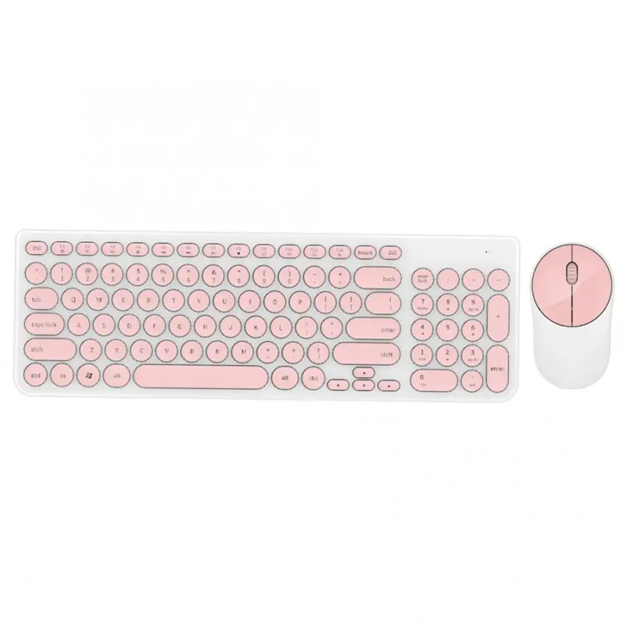 Клавиатура Мышь комбо круглый панк Keycap беспроводная клавиатура Бесшумная энергосберегающая беспроводная мышь набор