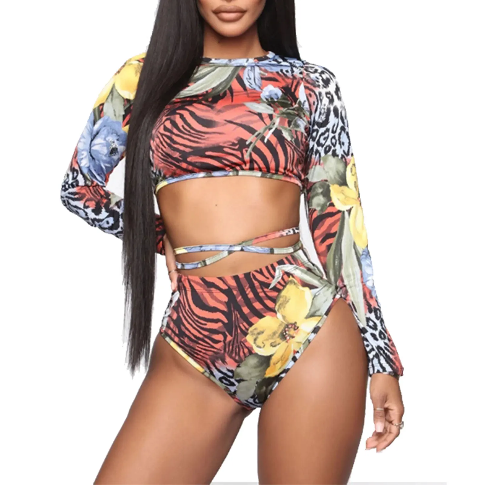 

Push Up Sexy Bikinis Set Swimwear Women Swimsuits Bathing Suit Women Halter biquini Leaf Print Beach Wear Bikini 2021