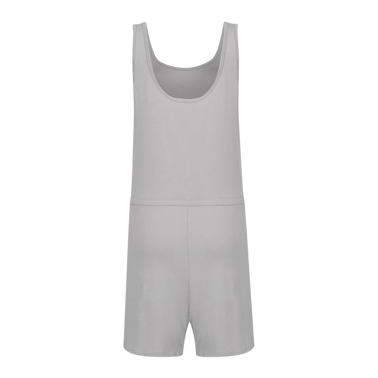 

Jumpsuits For Women 2021 New Casual Fashion Solid Color Round Neck Sleeveless Pocket Belted Jumpsuit Combinaison Femme Pantalon