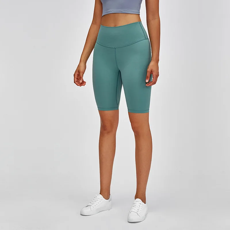 

ZenYoga High Rise Lounge Yoga Workout Biker Shorts Women Naked-feel Stretchy Tummy Control Gym Fitness Sport Long Shorts